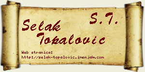 Selak Topalović vizit kartica